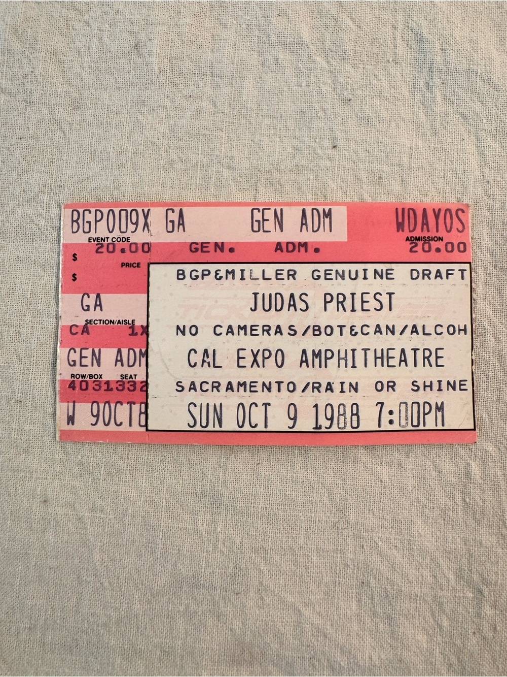 Vintage 1988 Judas Priest Sacramento Heavy Metal Rock Music Memorabilia